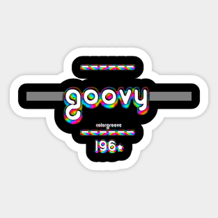 Groovy 1960 ColorGroove Retro-Rainbow-Tube nostalgia (wf) Sticker